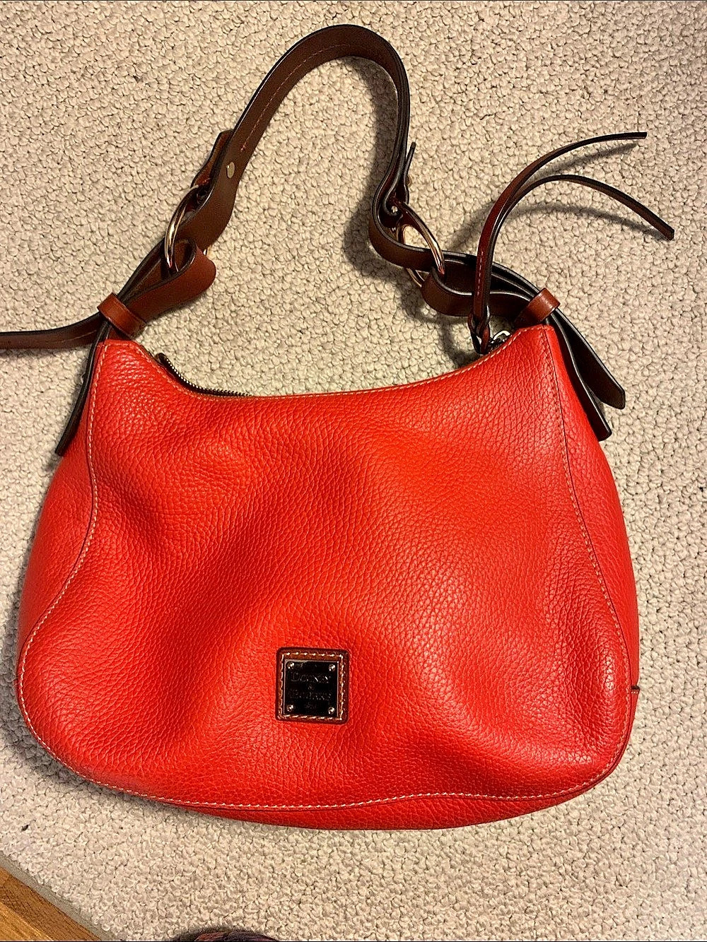 Dooney & Bourke O-Ring Slouch Hobo Burnt Orange Shoulder Bag